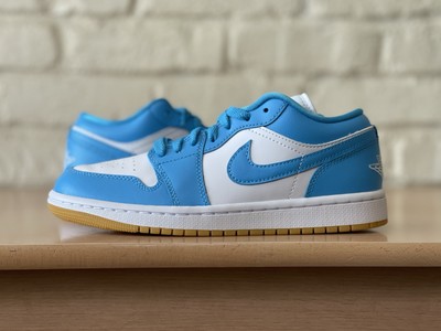 Nike Air Jordan 1 Low White Powder Blue Gum Women Size 8 Sneakers