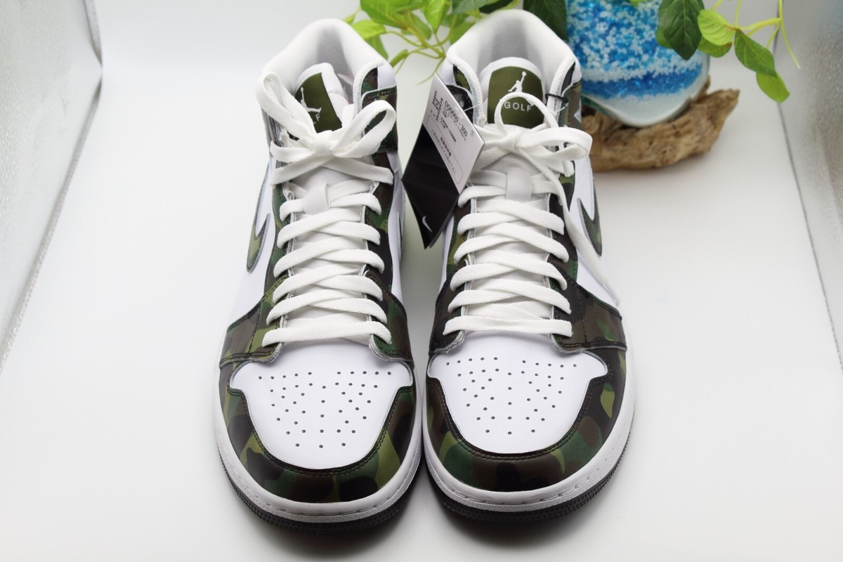 Nike Air Jordan 1 High Golf Camo / White DQ0660-300 Men's US3.5-14