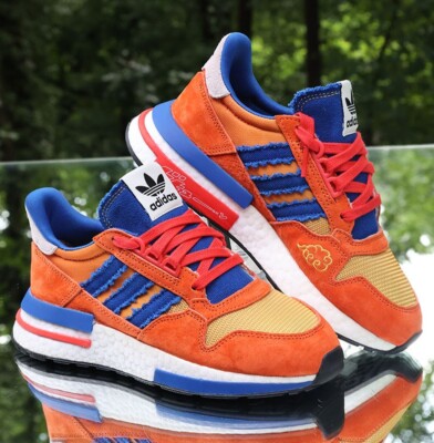 Adidas Dragon Ball Z x ZX 500 Son Goku Size 5 Orange Blue Custom