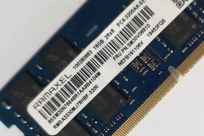 LENOVO RAMAXEL 16GB DDR4 3200 Laptop SODIMM RAM 2Rx8 PC4-25600
