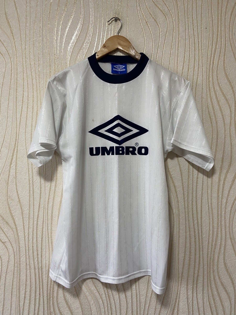 UMBRO 90s BIG LOGO SHIRT JERSEY sz M MEN WHITE VINTAGE | eBay