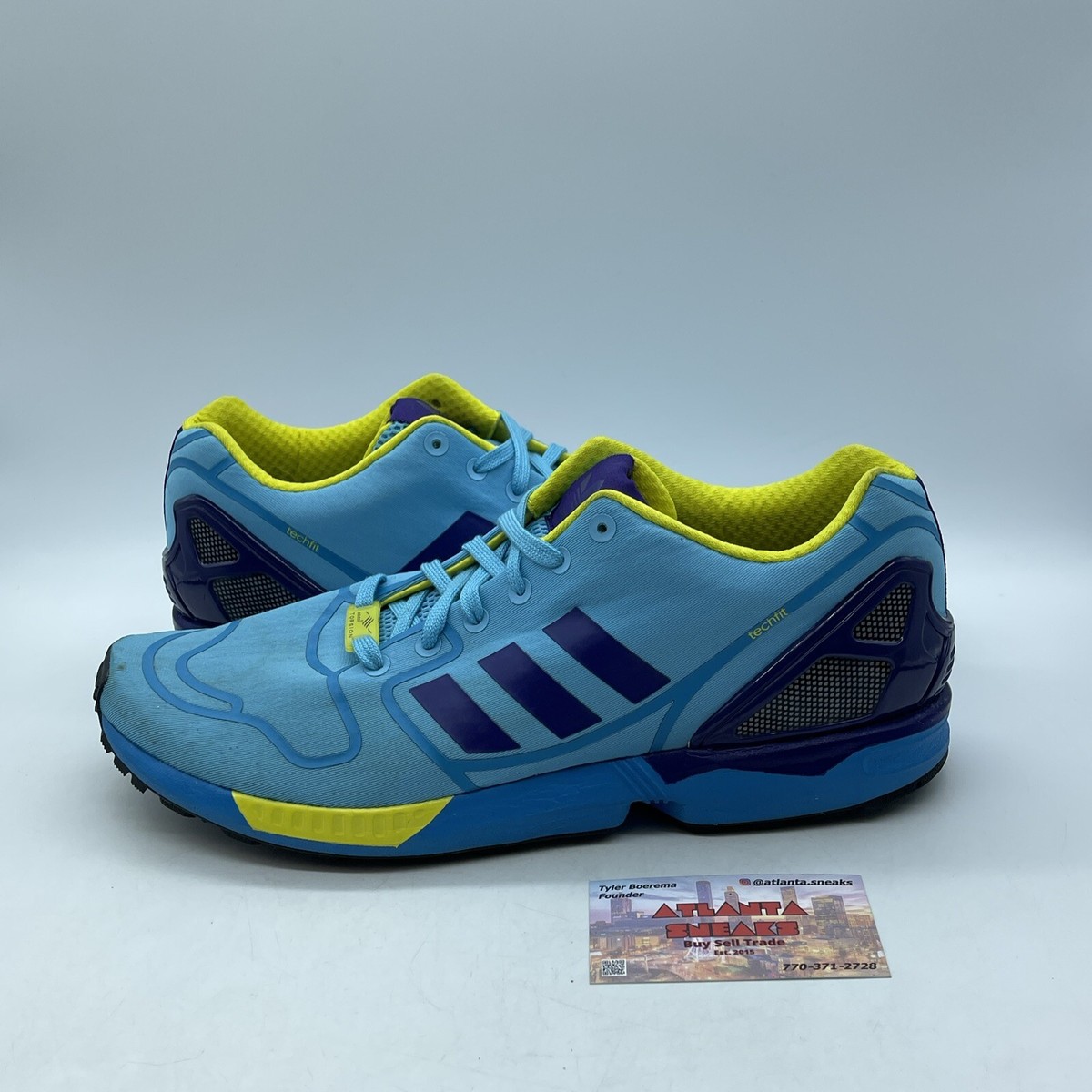 Size 12 - adidas ZX Flux Blue Purple Yellow Suede Leather (AF6303