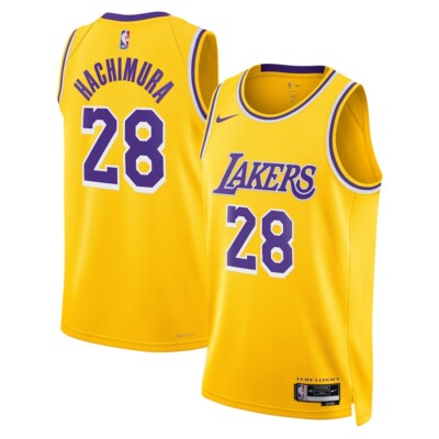 Los Angeles Lakers Rui Hachimura #28 Nike Gold NBA Swingman Jersey