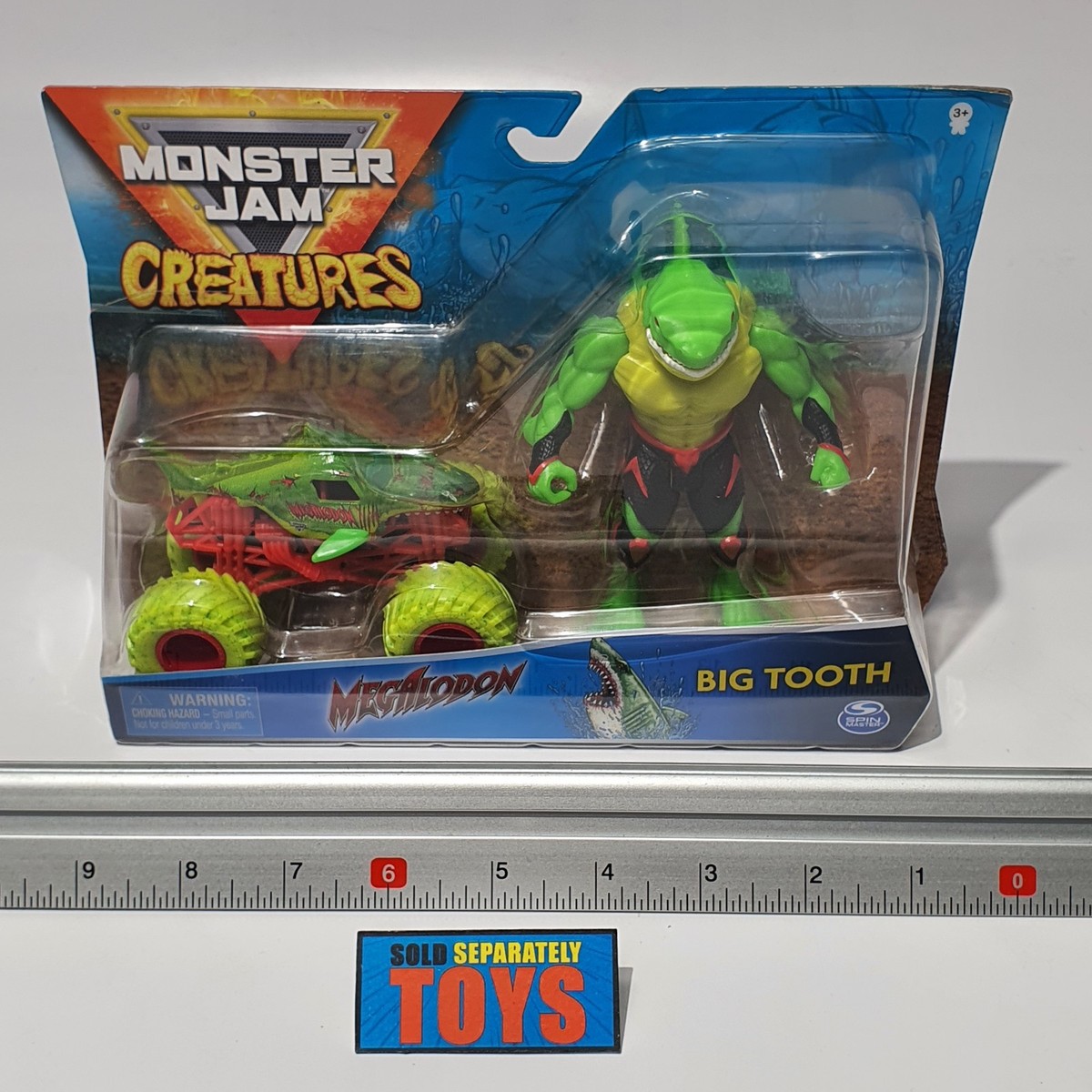 Monster Jam Creatures MEGALODON ZOMBIE BIG TOOTH 2-Pack set RARE