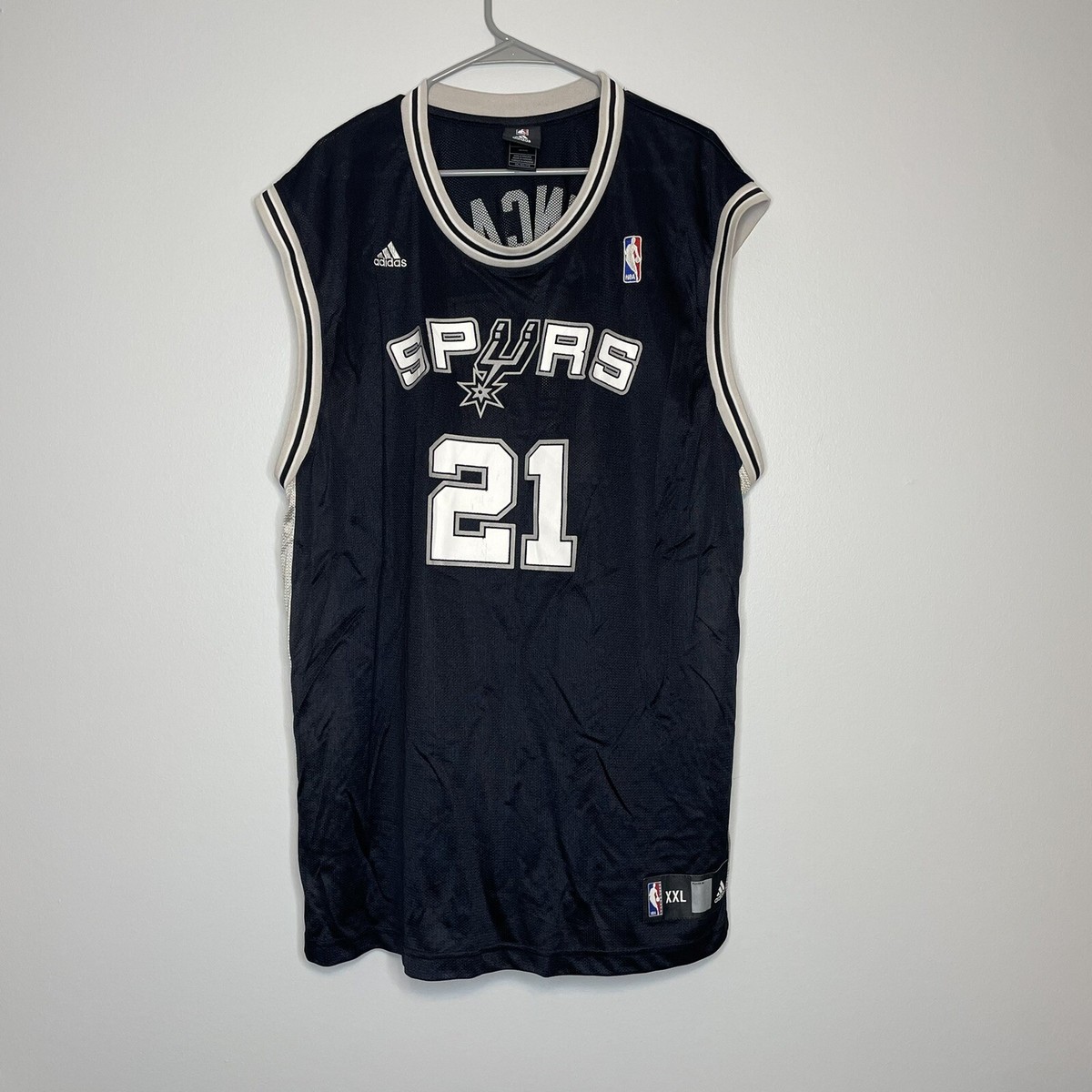Adidas San Antonio Spurs Tim Duncan #21 Jersey XXL 2XL Black White