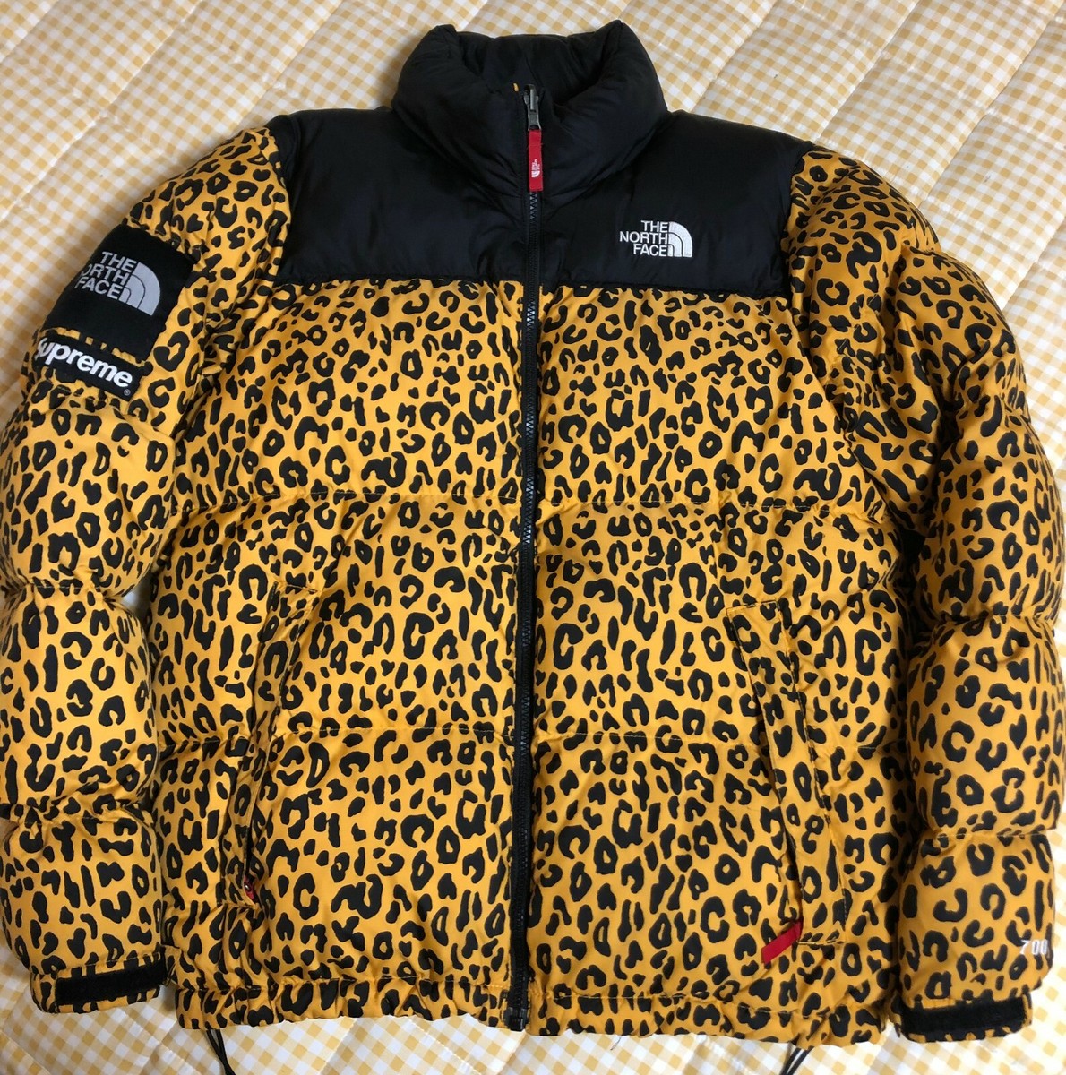 Supreme The North Face Collaboration 11FW Yello Leopard Nuptse