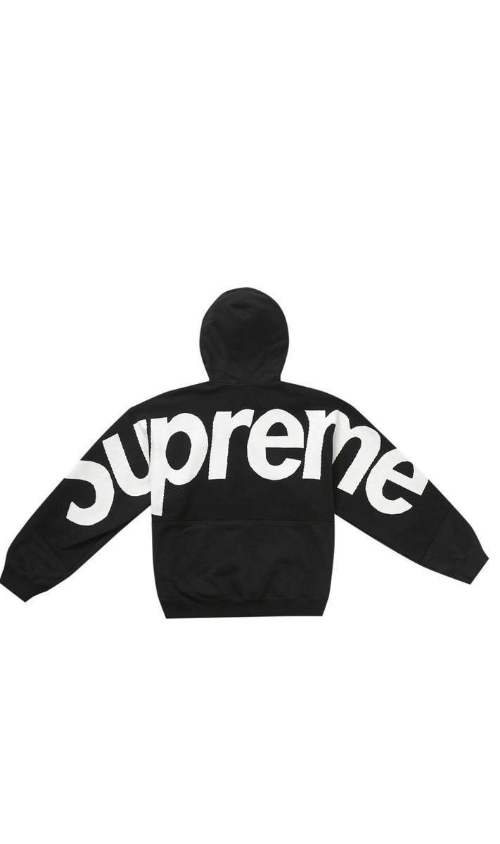 Supreme Big Logo Jacquard Hooded Sweatshirt Hoodie Black XLarge