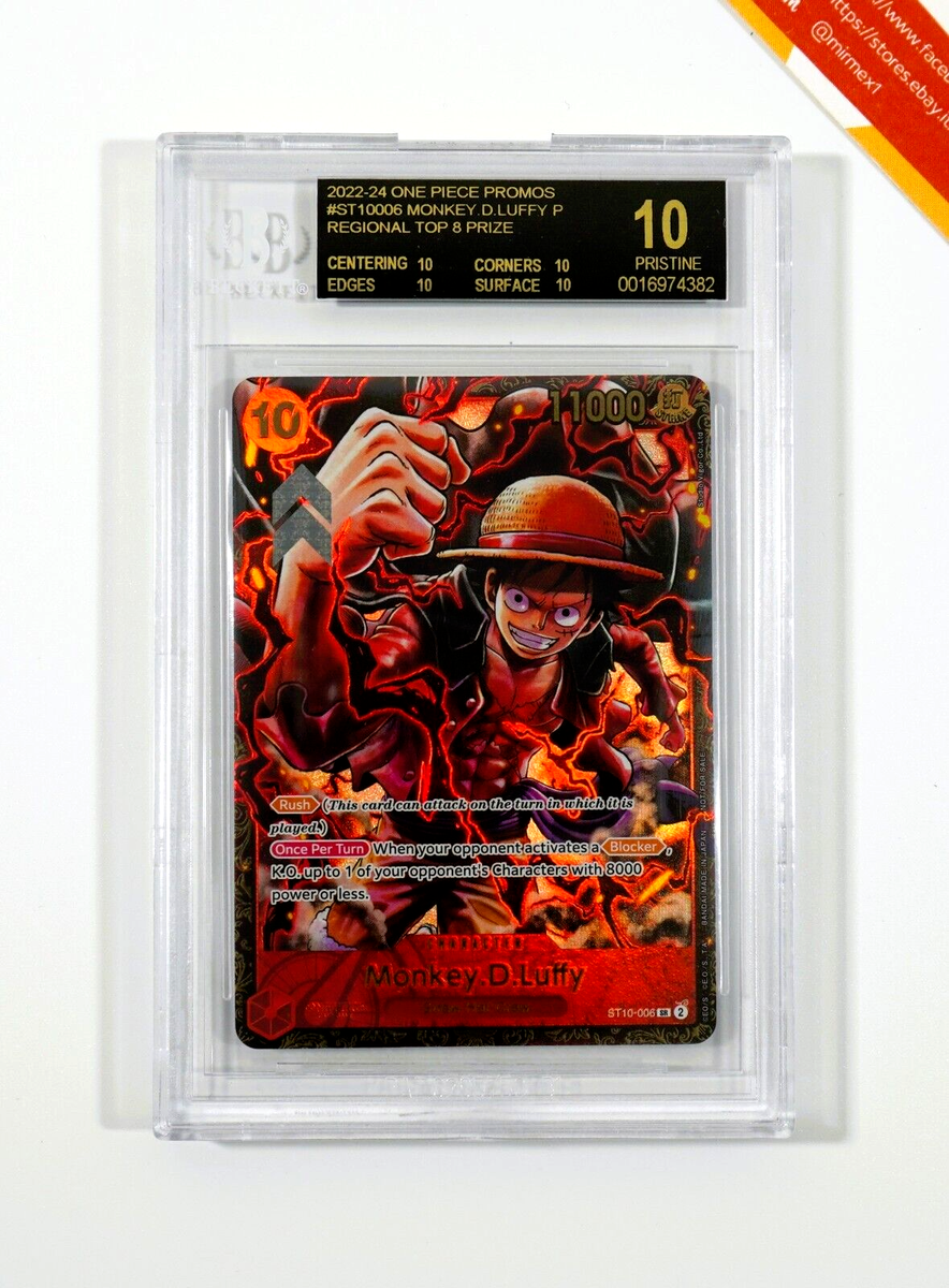 One Piece BGS 10 Black Label Monkey D Luffy ST10006 Top 8 Prize