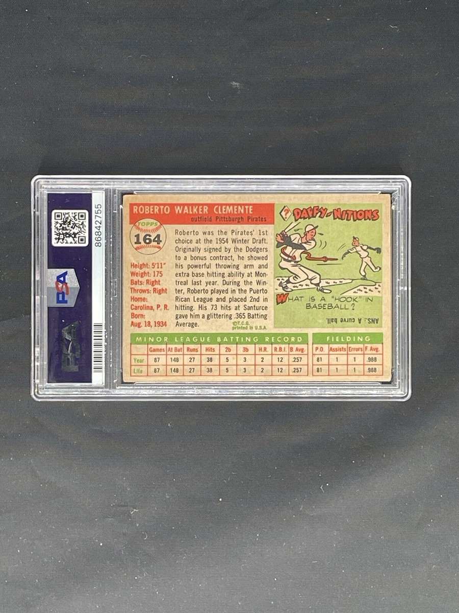 Roberto Clemente 1955 topps RC Rookie Auto Signed PSA 2/7 Rare