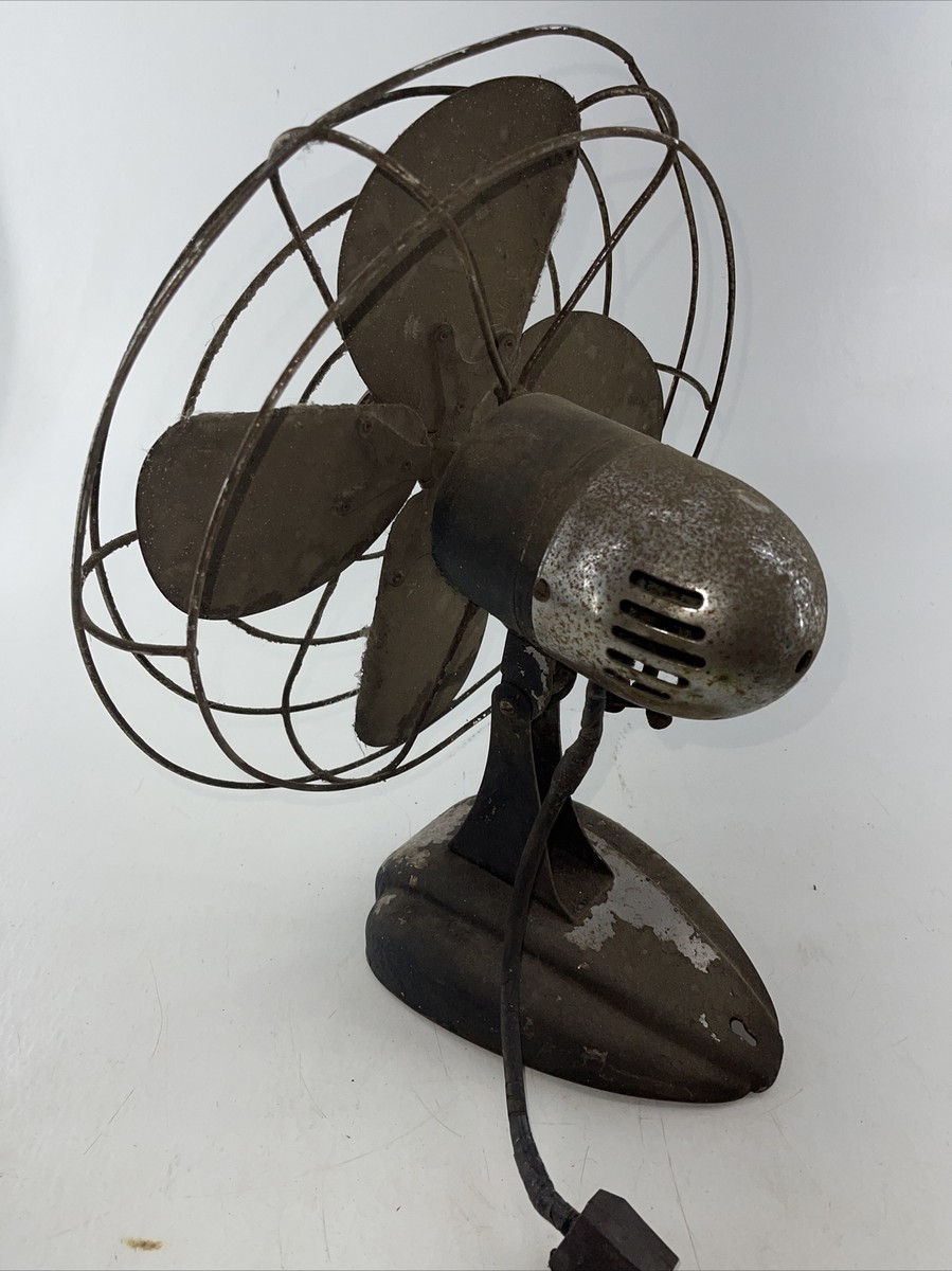 Antique Vintage Zero Model 1275 Electric Fan Metal Blades Clam