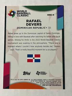 Rafael Devers 2023 Topps World Baseball Classic WBC-8 Dominican