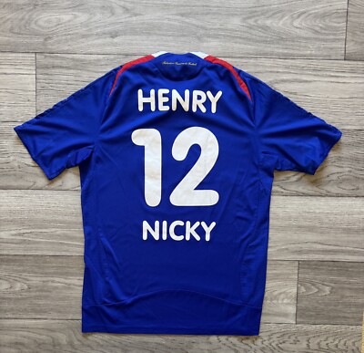 Adidas France #12 HENRY 2007 2008 Home Football Jersey Shirt Mens