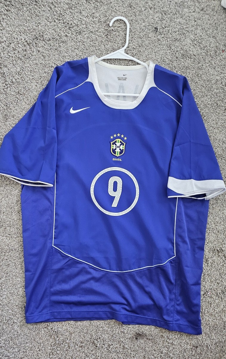 Nike 2004/06 Brazil Away Jersey #9 RONALDO Men's XL Soccer R9 CBF