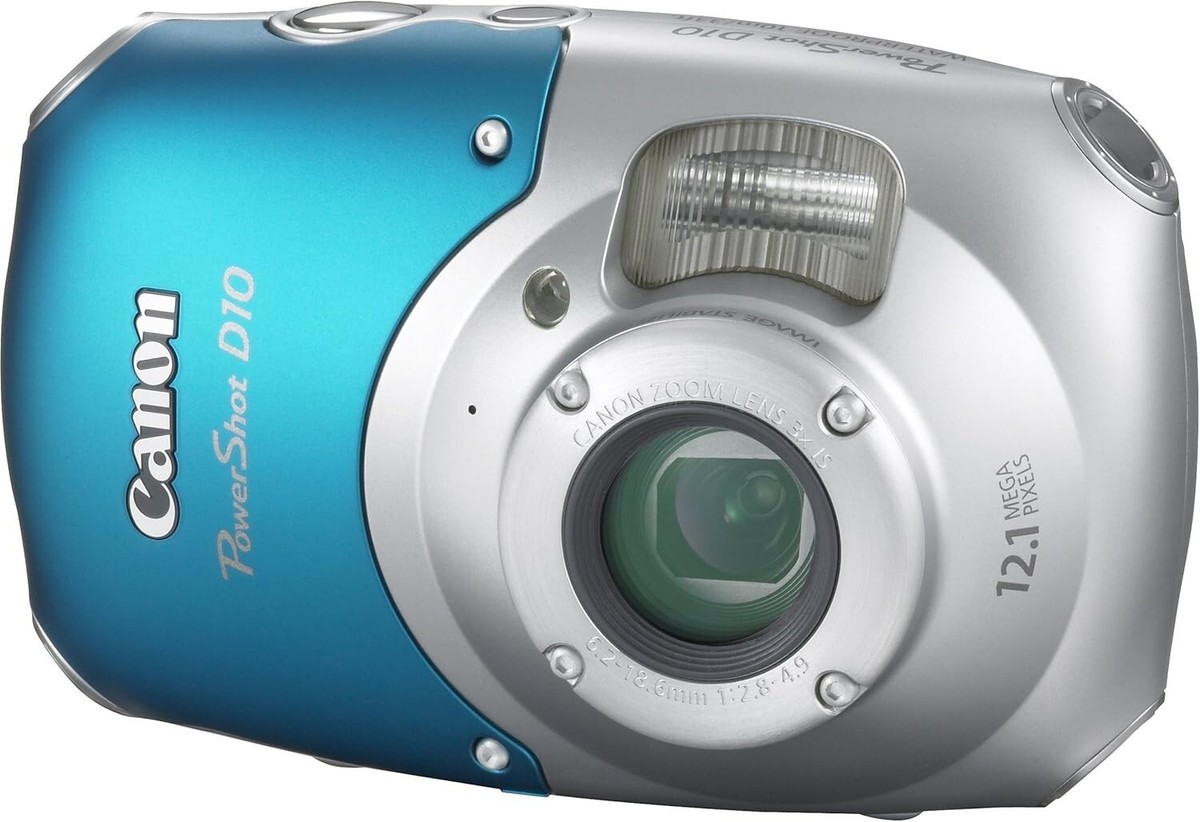 Canon PowerShot D10 12.1MP Digital Camera - Silver blue for sale