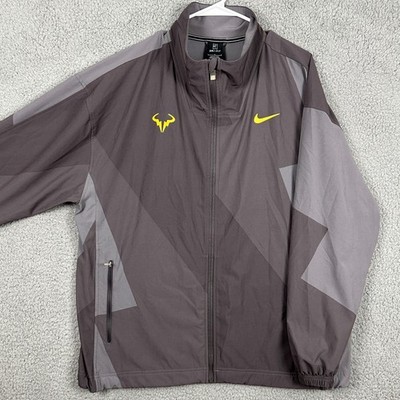 Nike Dri-Fit Jacket Tennis Rafael Mens Large Gray Colorblock Rafa