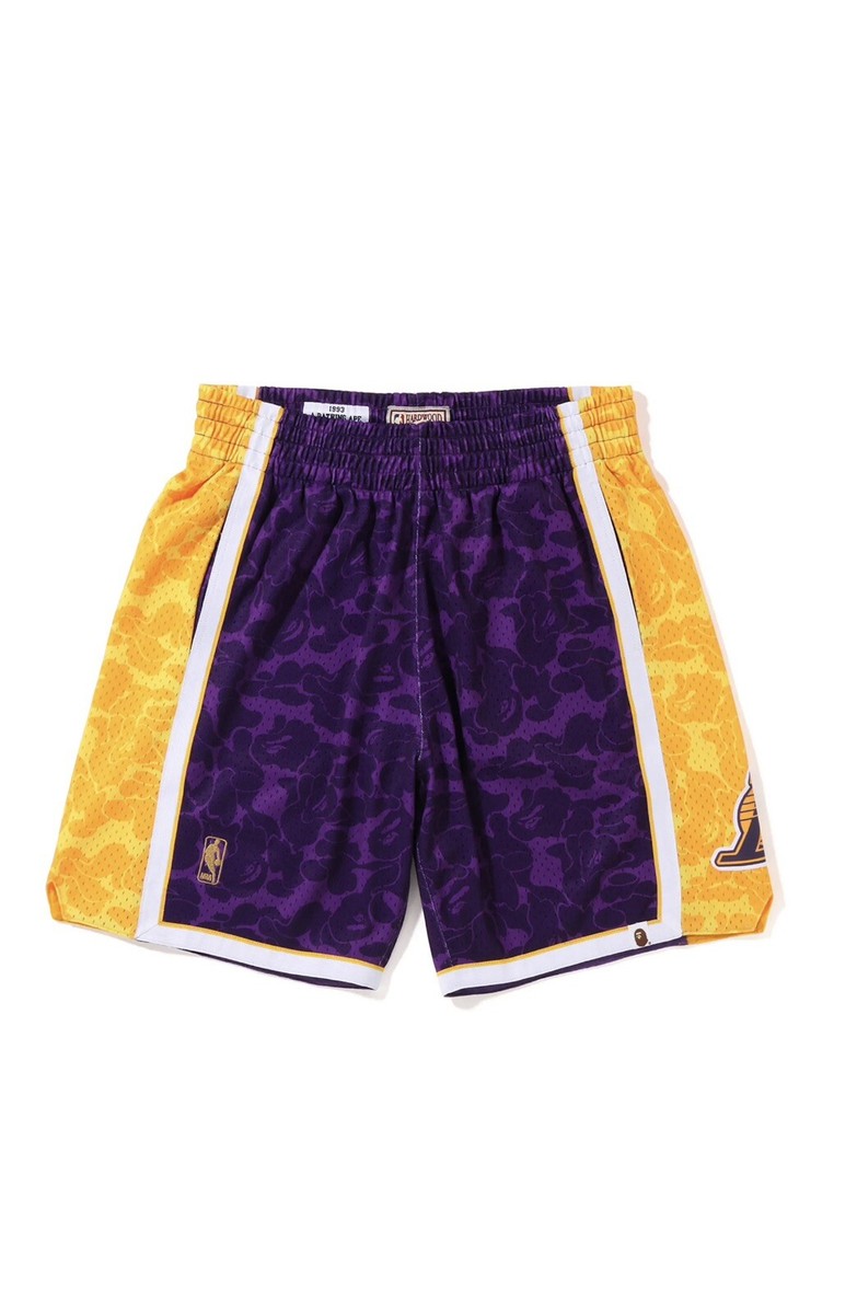 Bape X Mitchell & Ness Men's Los Angeles Lakers Jersey Shorts | eBay