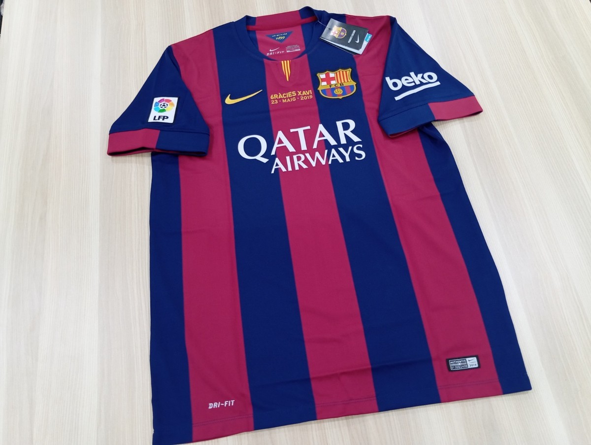 Nike Barcelona 14/15 Xavi 6 Home Stadium Jersey (US L Size