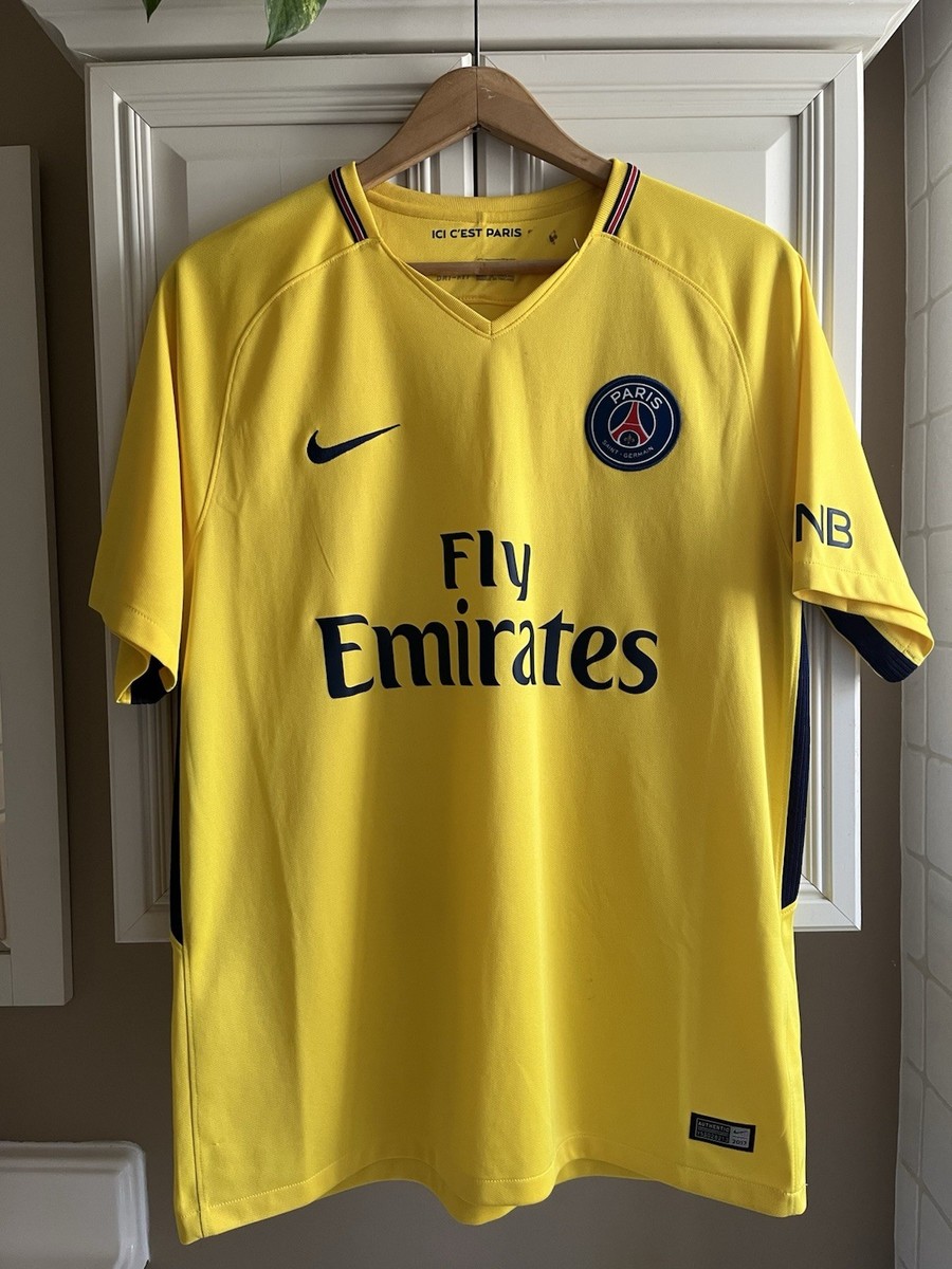 Nike Paris Saint Germain 2017/18 Away Soccer Jersey Yellow PSG