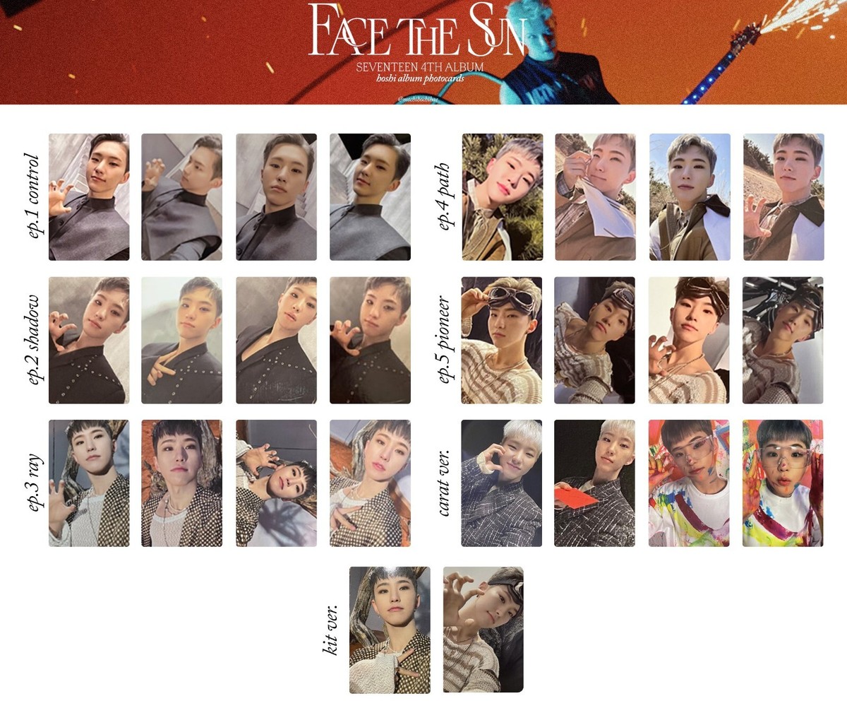 SEVENTEEN HOSHI Face the Sun Official Photo card control shadow