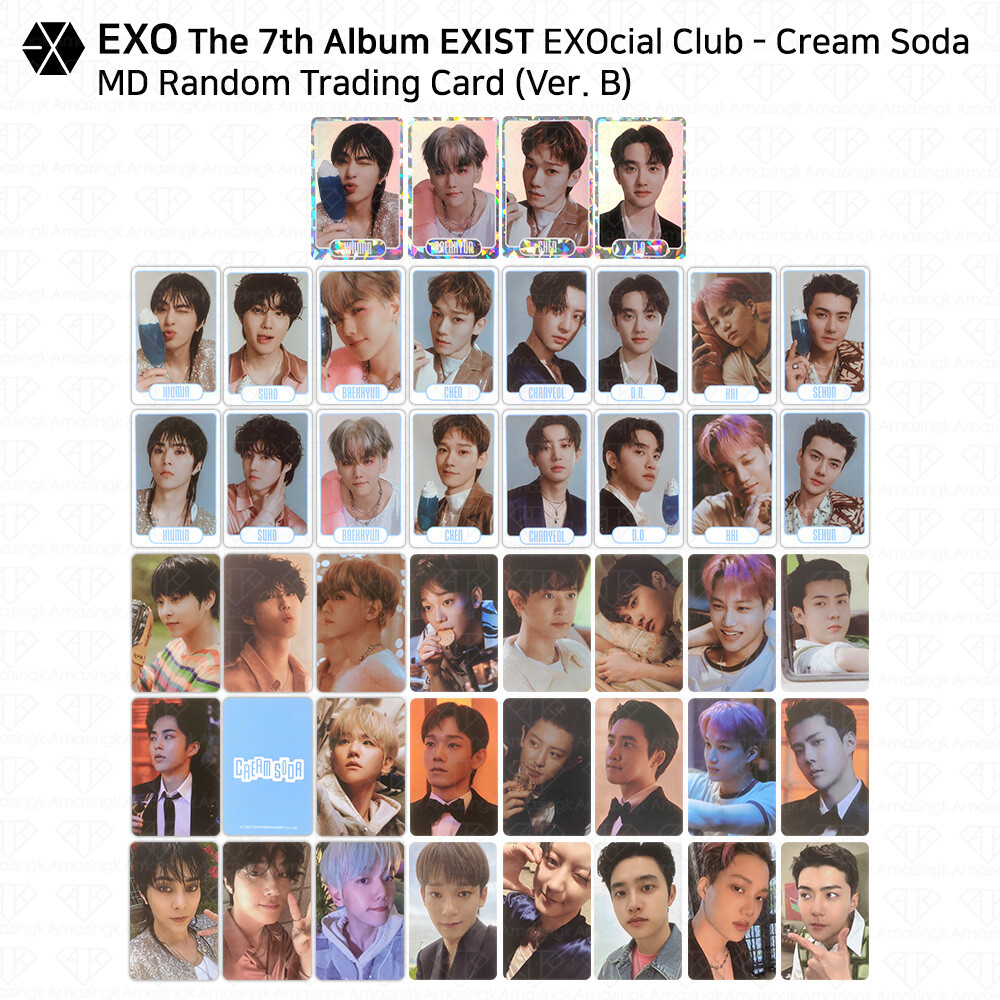 EXO 7th Album EXIST EXOcial Club Cream Soda MD Random Trading Card