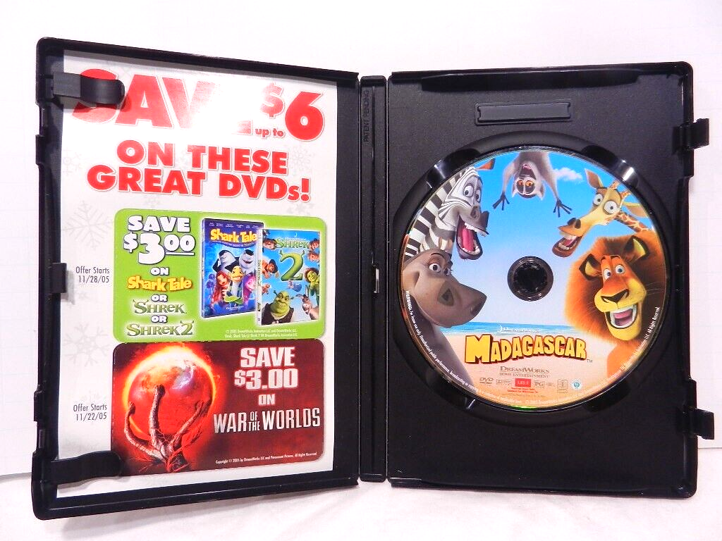 Madagascar Movie DVD 2005 Widescreen Includes Penguins in a