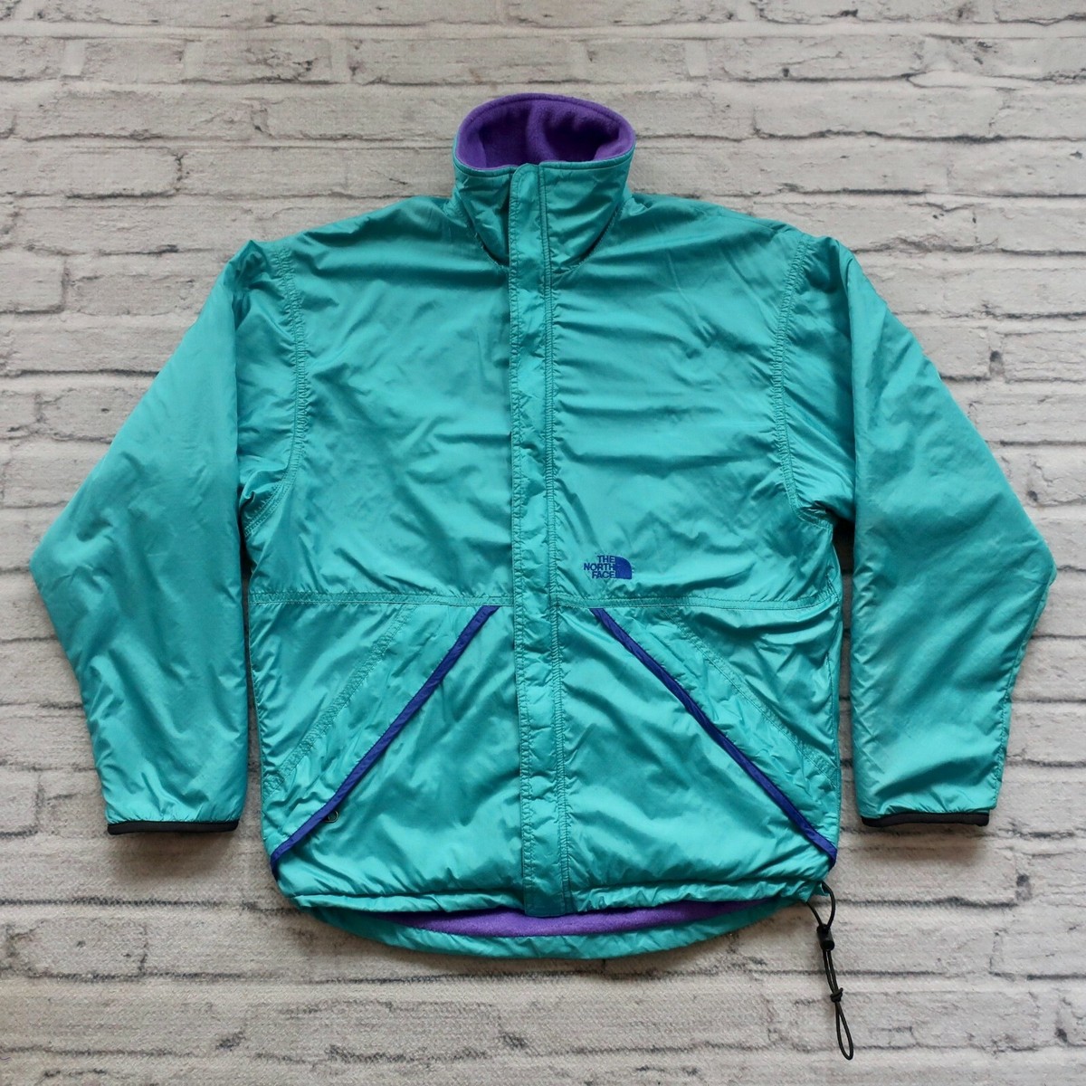 Vintage 90s North Face Reversible Nylon Fleece Jacket Size S Made