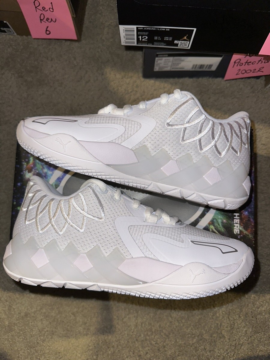 Puma MB.01 MB1 Low Triple White Silver Gs Sz 5y (6.5W) Brand New