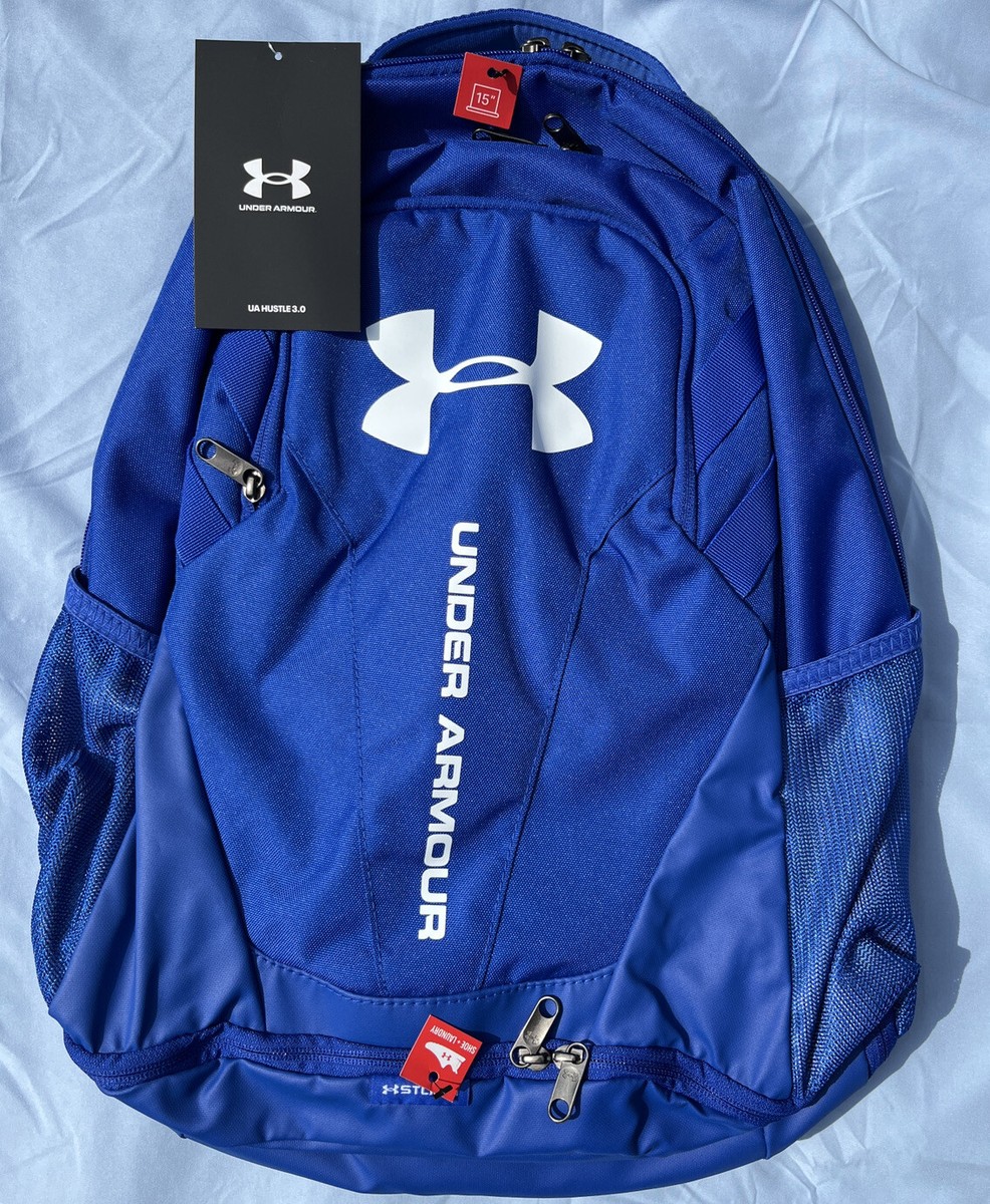 Under Armour UA Hustle 3.0 Backpack Blue/White Laptop School