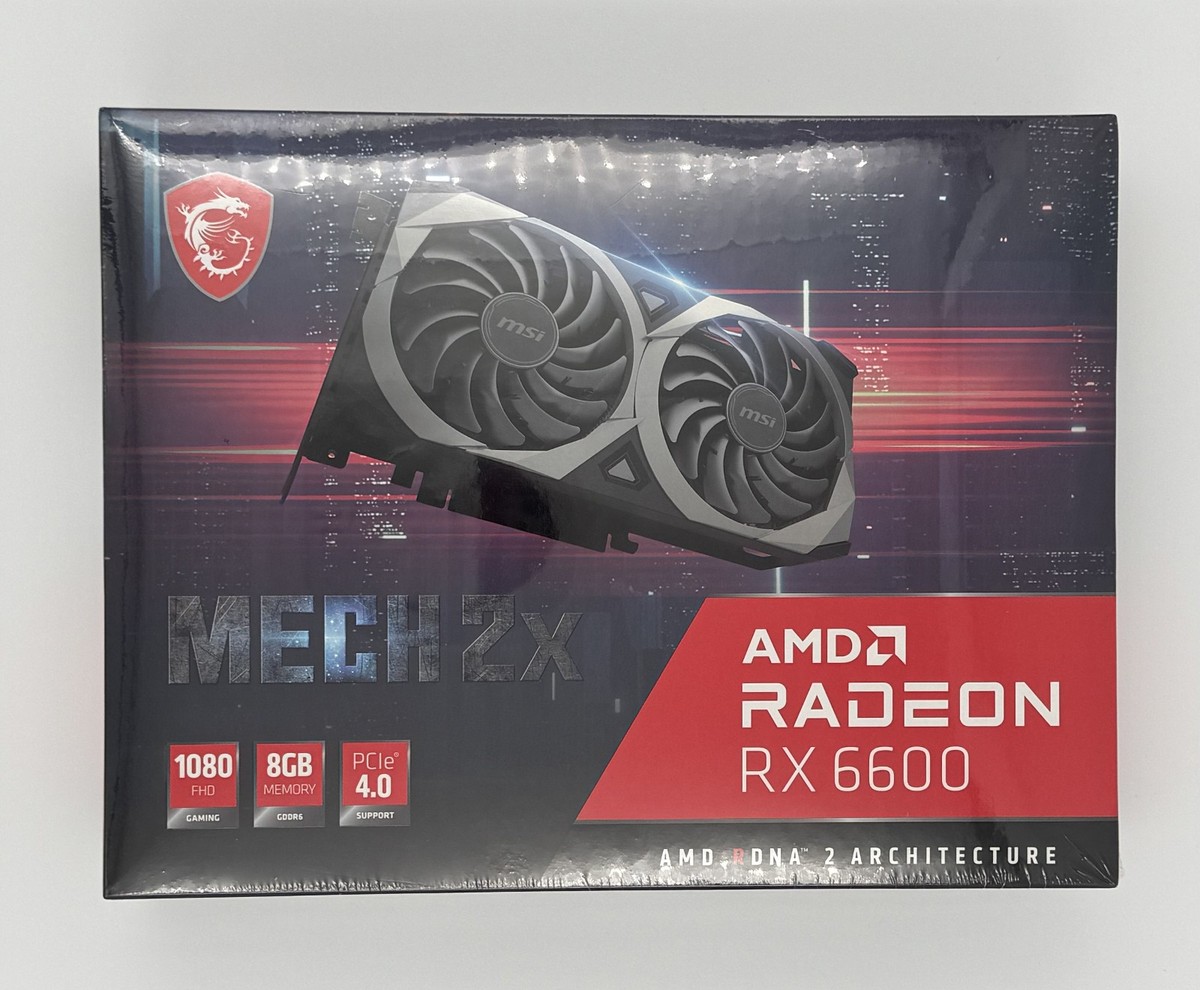 MSI AMD Radeon RX 6600 MECH 2X 8GB GDDR6 Graphics Card for sale
