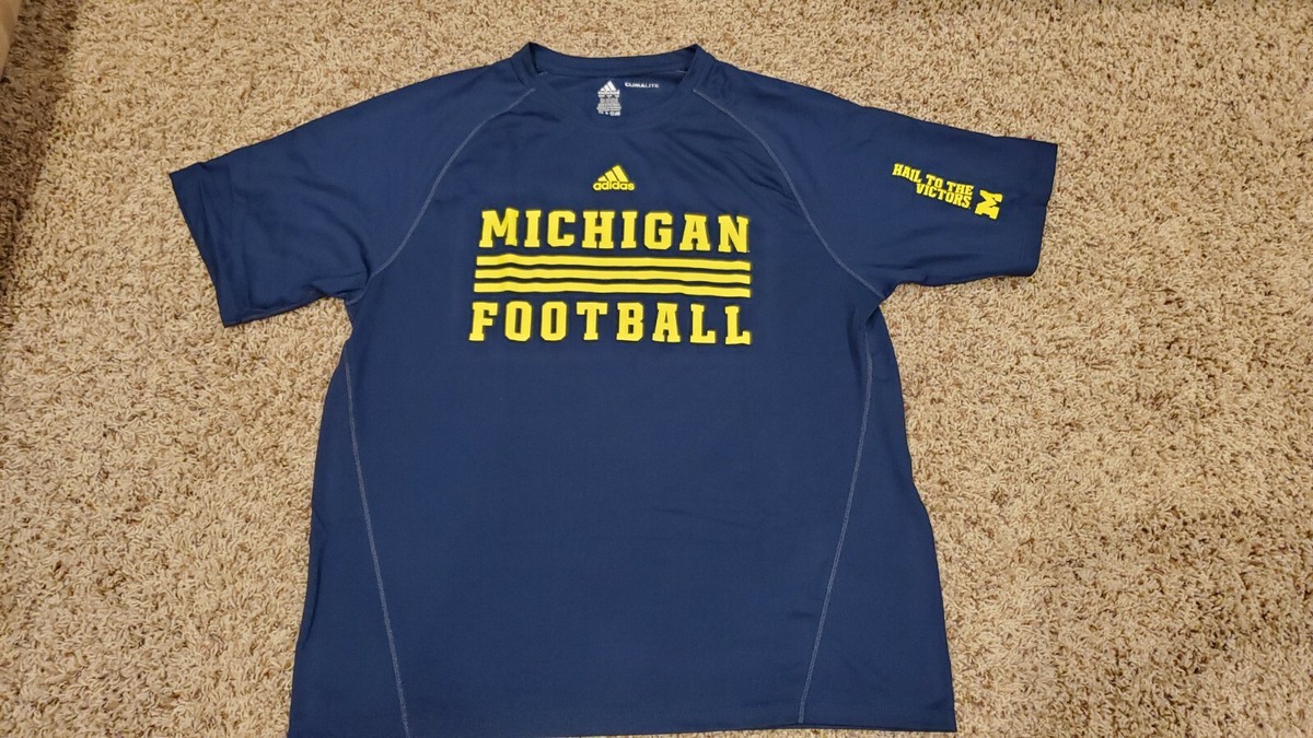 Michigan Wolverines Football Adidas Climalite Shirt L Large | eBay