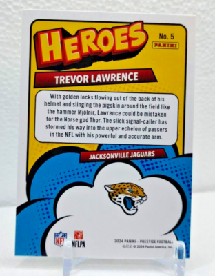 Trevor Lawrence Heroes Rainbow Foil SP 2024 Panini Prestige