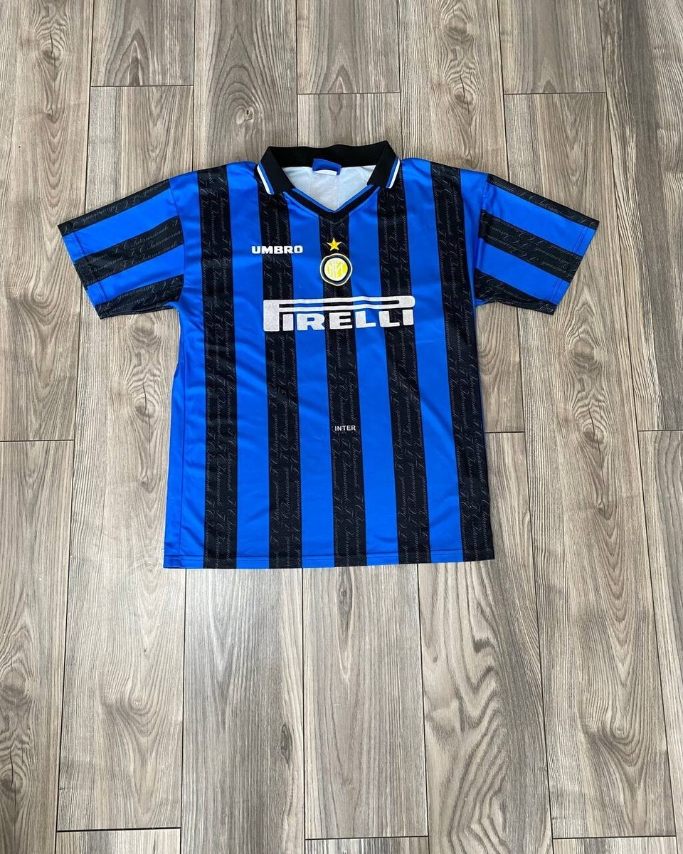 Vintage Umbro Inter Football Jersey Pirelli 1996/1997 T-Shirt Size