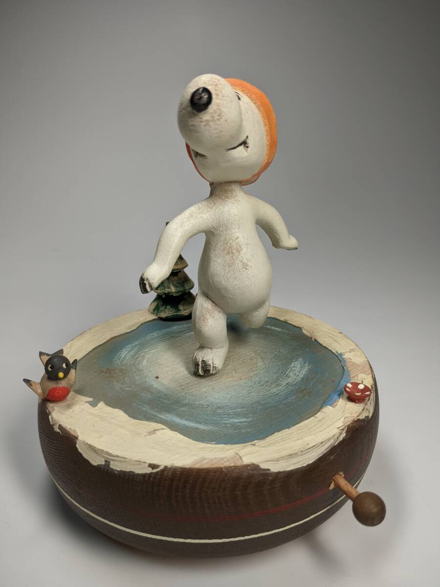 希少品 アンリ社製 ANRI スヌーピー アイスホッケー 木彫り人形