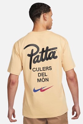 New Patta x Barcelona FC x Nike 'Culers del Mon' Tee Beige - Size