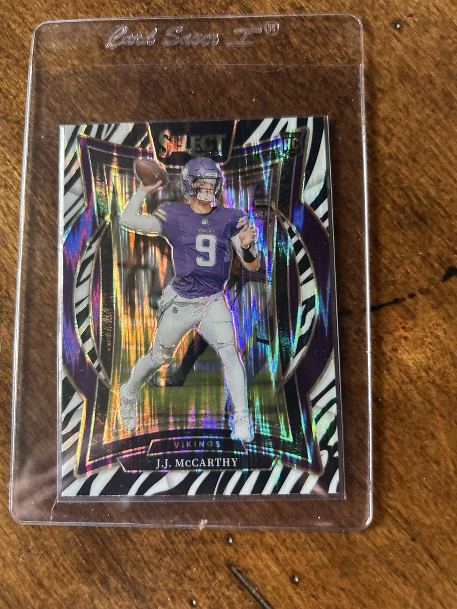2024 Panini Select – JJ McCarthy #24 SSP ZEBRA Shock Prizm