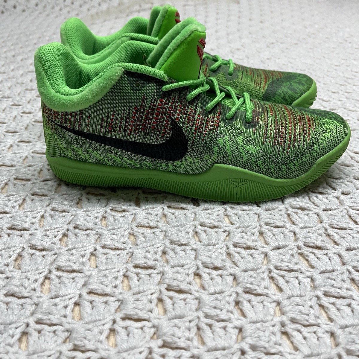 Nike Kobe Mamba Rage Grinch Sneakers Men's Size 7 Green Red OG