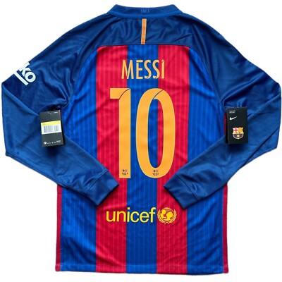 2016/17 Barcelona Home Jersey #10 Messi Small Nike Long Sleeve La