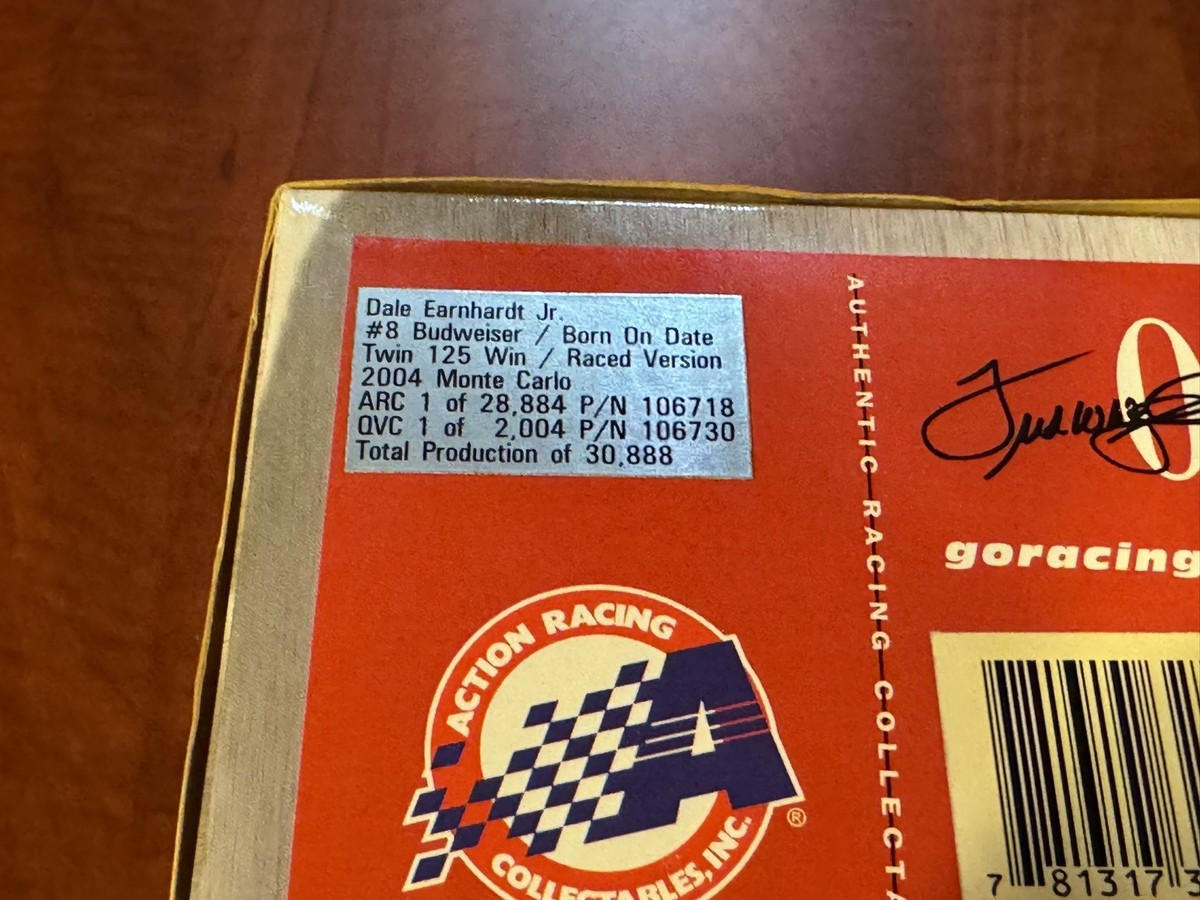 SIGNED 1:24 Dale Earnhardt Jr #8 Budweiser BOD Twin 125 Win Raced