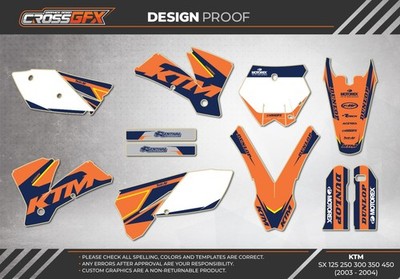 2003-2004 KTM SX 125 200 250 450 520 Graphics Kit Decal Stickers