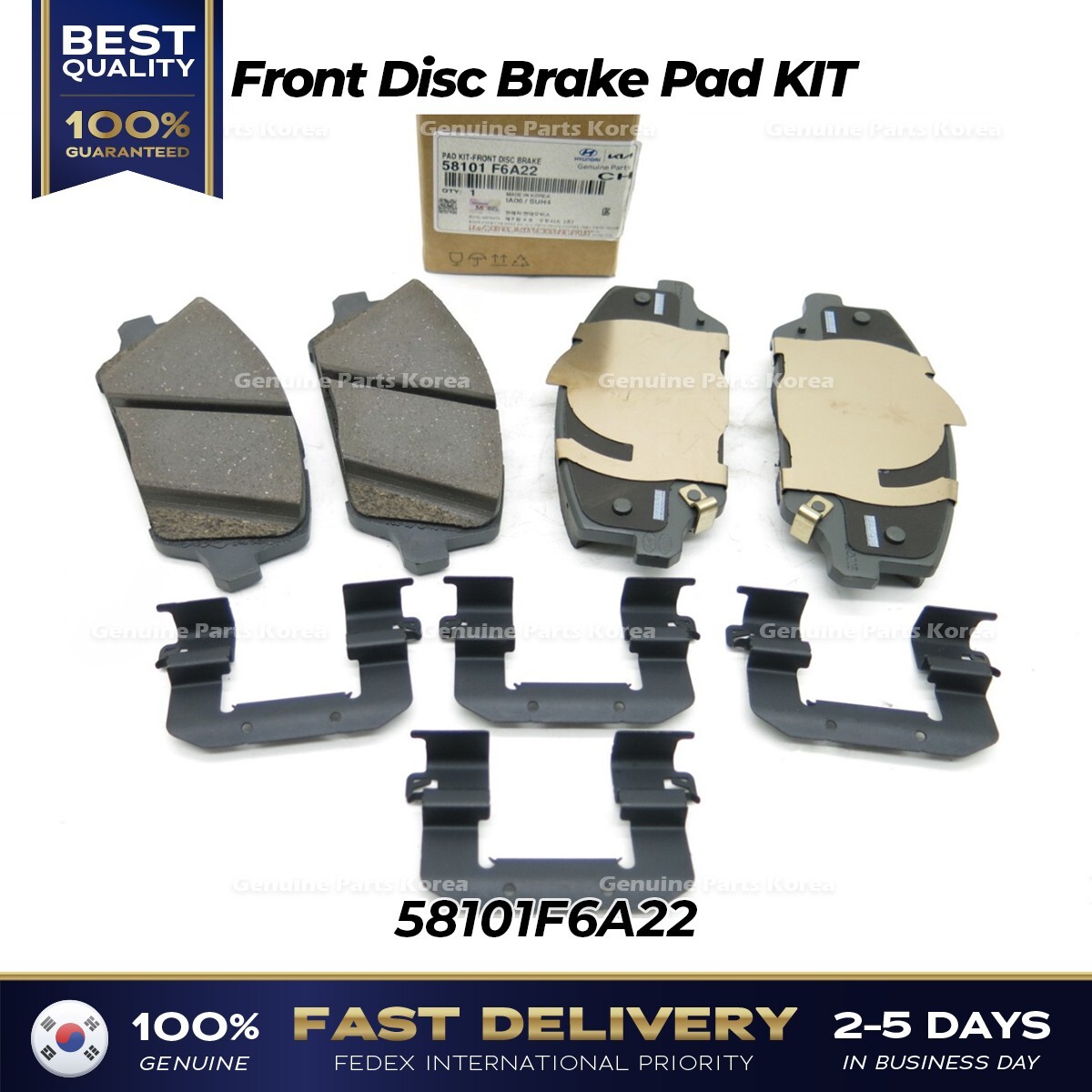 ⭐Genuine⭐ Front Disc Brake Pad KIT 58101F6A22 for Hyundai Azera