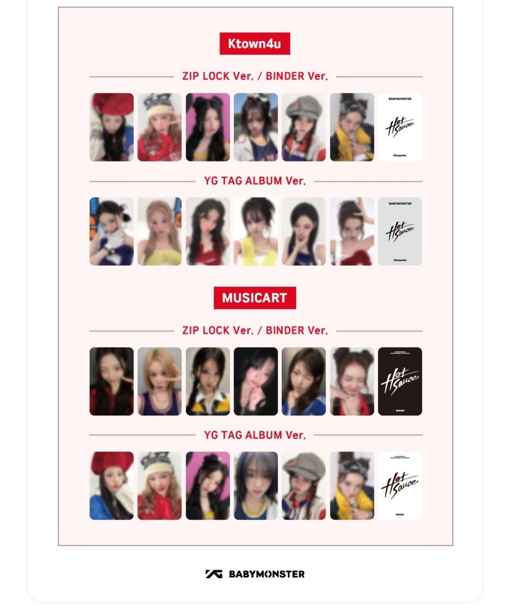 BABYMONSTER LUCKY DRAW EVENT KTOWN4U MUSIC ART - HOT SAUCE