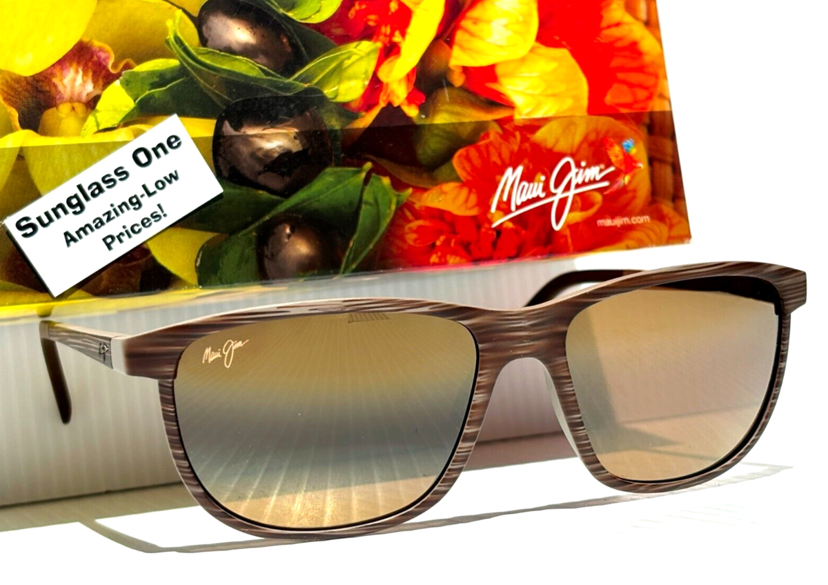 NEW Maui Jim LELE KAWA Brown Stripe POLARIZED Bronze GLASS