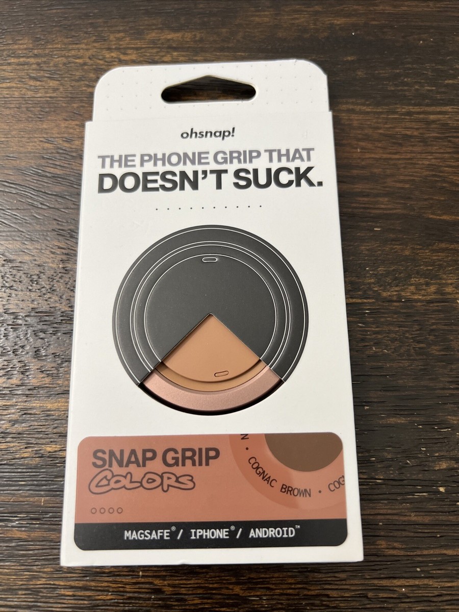 OhSnap Snap Grip Magnetic Phone Grip & Stand Ultra-Thin Cognac