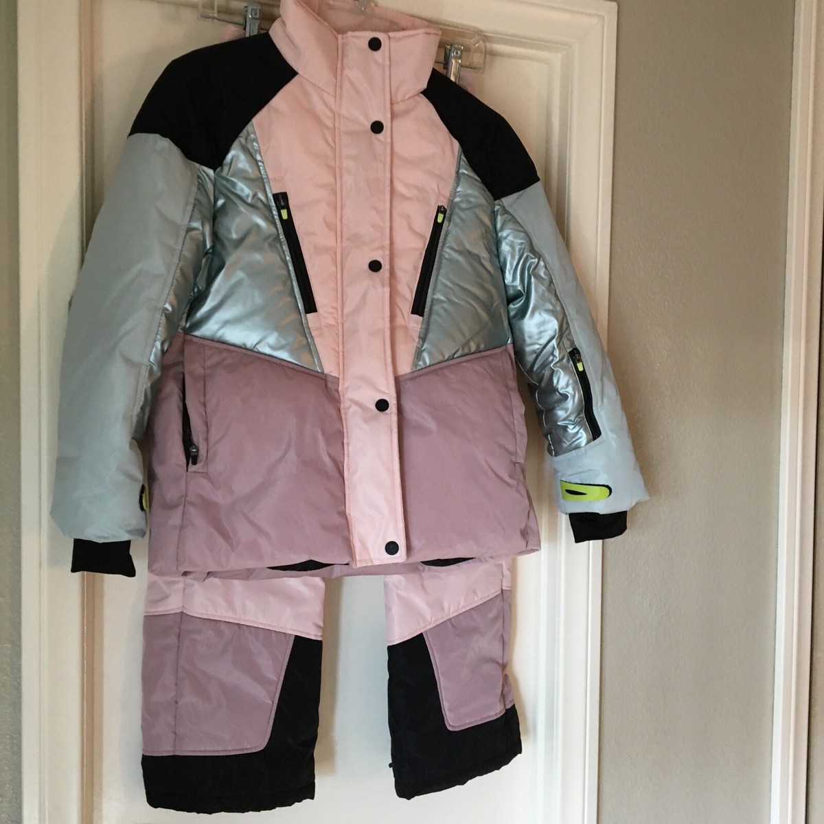 ZARA Kids Ski/Snowsuit Outfit Size 10 Multi-color - Silver Pink