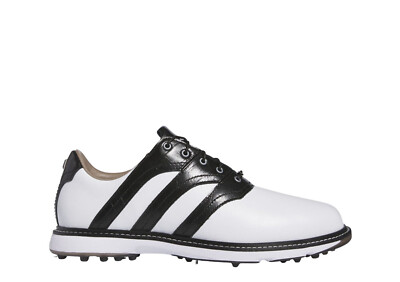 Men's Adidas White Black Leather MC Z-Traxion Spikeless Golf Shoes