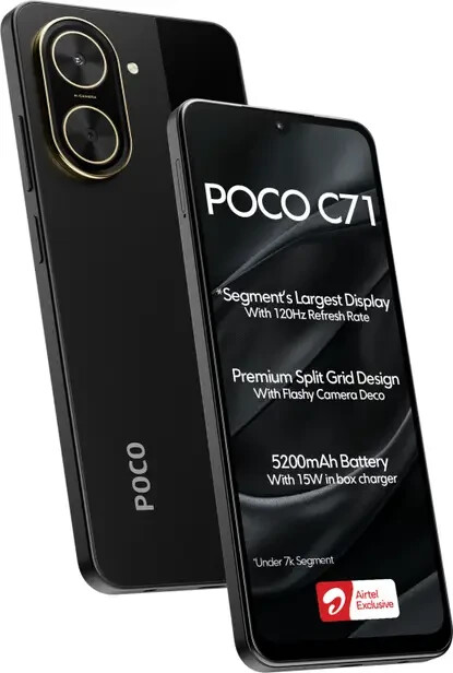 POCO C71 Factory Unlocked-Dual SIM-6GB RAM-6.88 inch HD+ Display