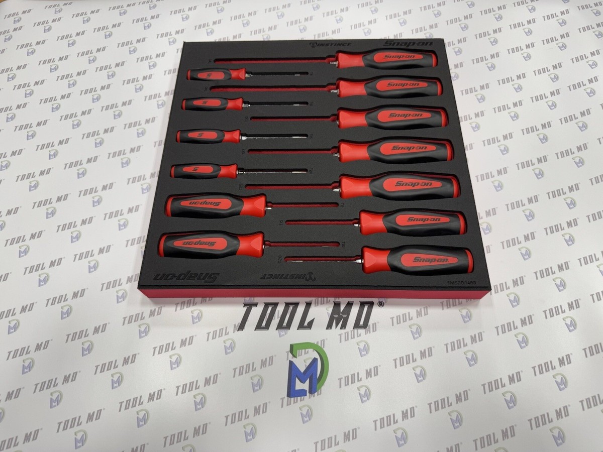 Snap-on Tools NEW USA 13pc RED Soft Grip TORX Screwdriver Foam Set