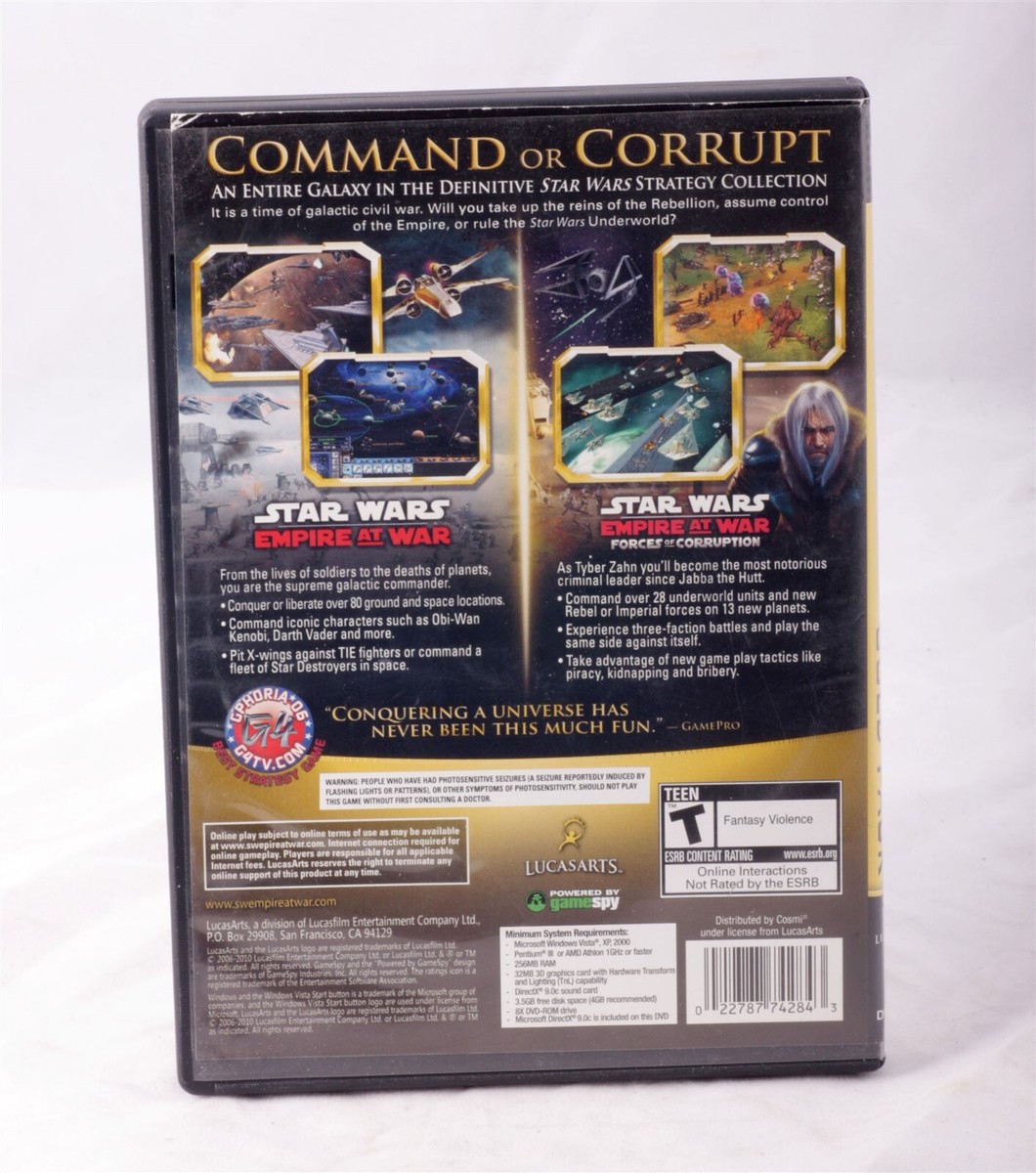 Star Wars Empire At War Gold Pack PC DVD Game with Expansion Pack