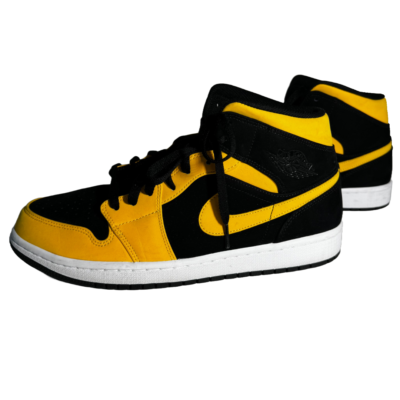 Size 11- Yellow/Black Air Jordan 1 Retro Mid Reverse New Love