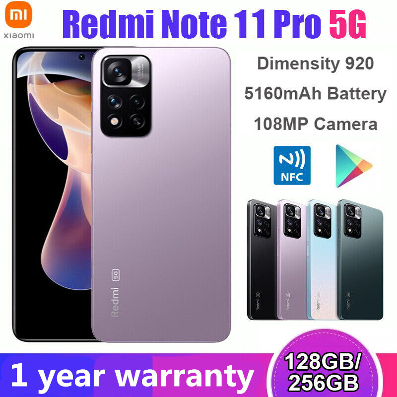 Xiaomi Redmi Note11 Pro 5G 128GB Unlocked Android Global